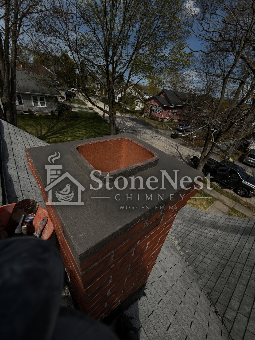 Chimney tuckpointing — mortar joint repointing by StoneNest Chimney professional masons