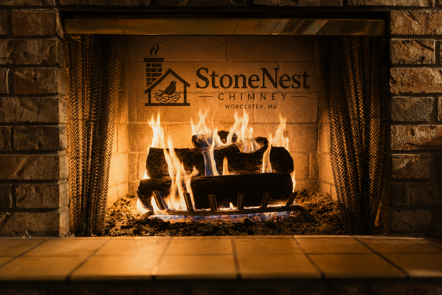 StoneNest Chimney technician performing a chimney inspection
